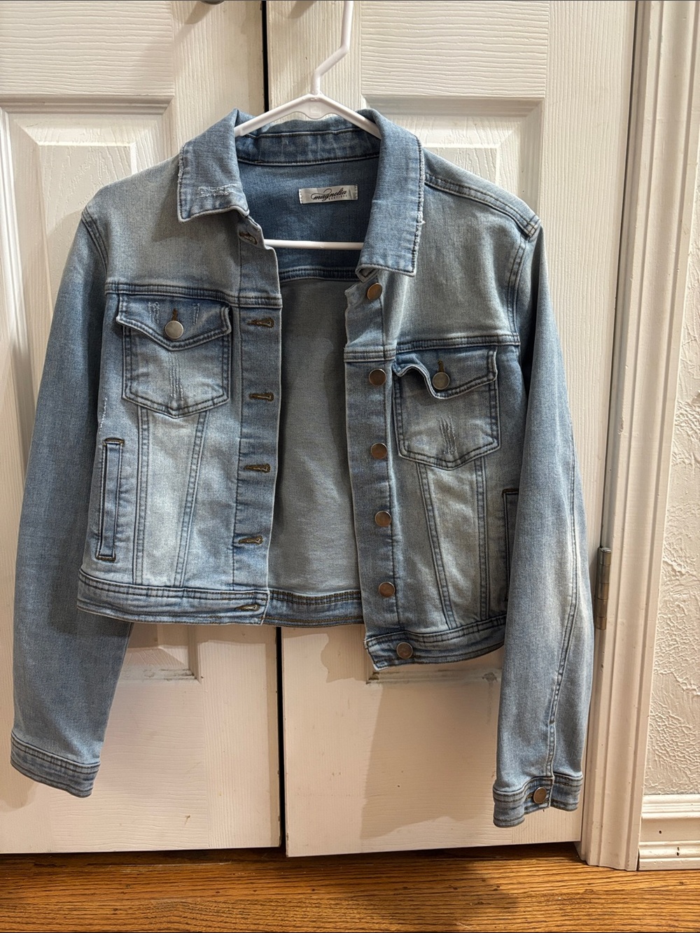 Light Blue Women's Denim Jacket - Classic Cropped Jean Coat